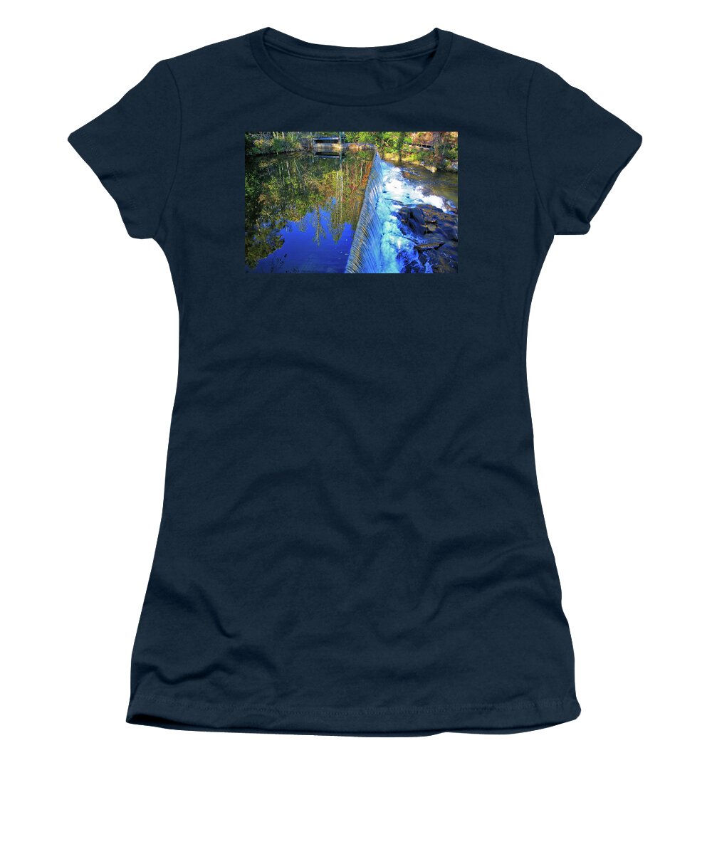 Nora Mill Women's T-Shirt featuring the photograph Nora Mill Race by Dale R Carlson