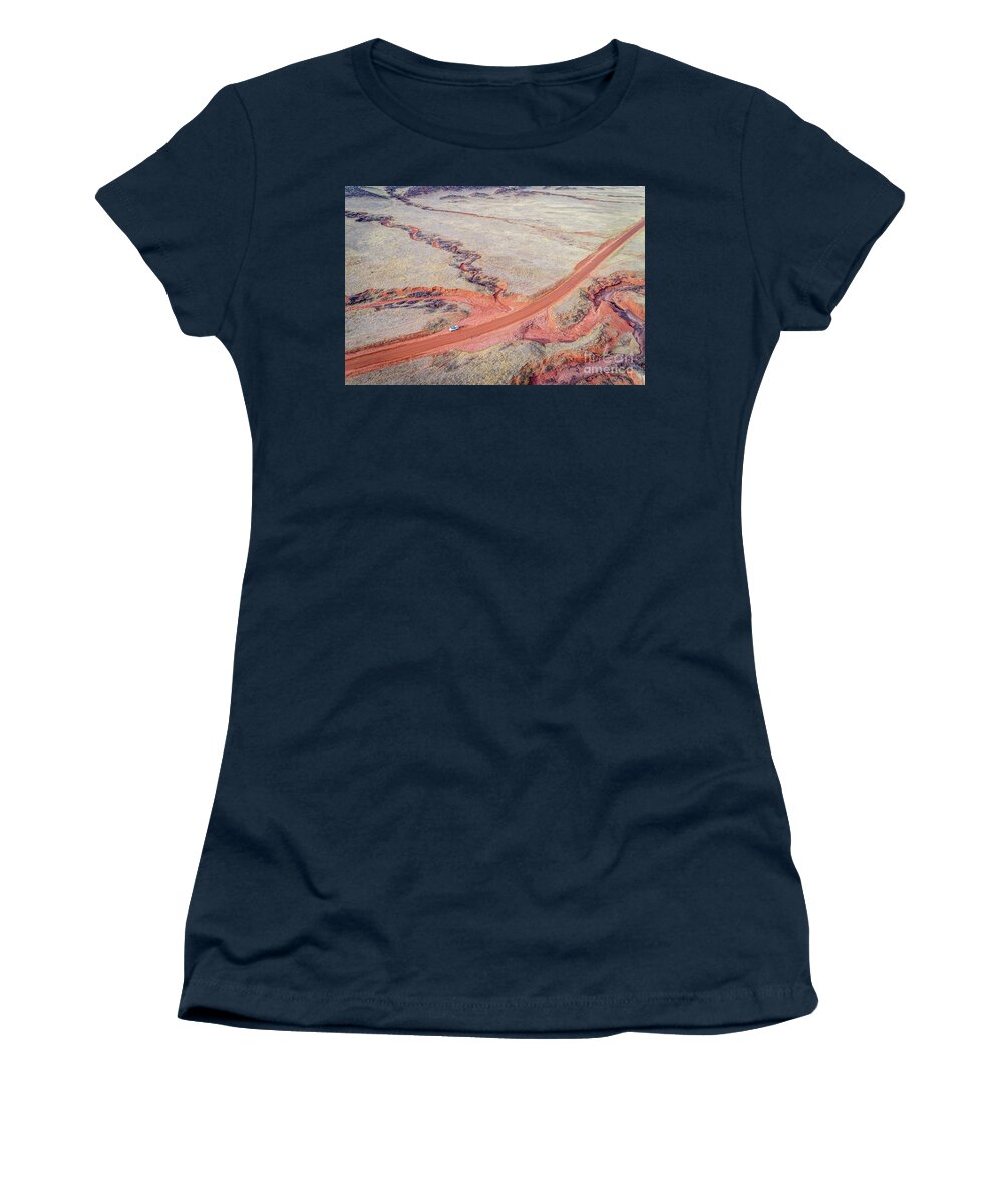 Colorado Women's T-Shirt featuring the photograph northern Colorado foothills aerial view by Marek Uliasz