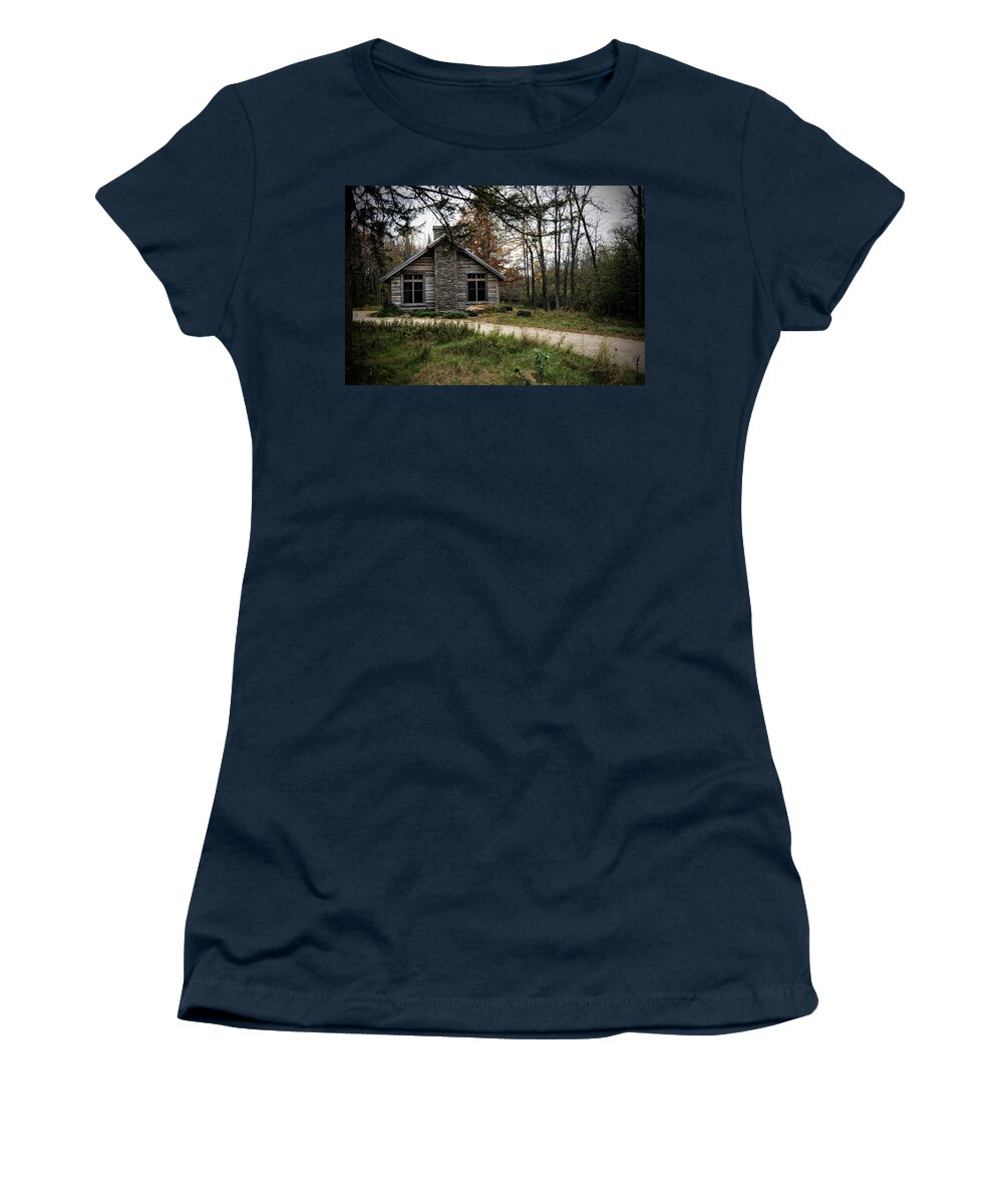 Cabin Women's T-Shirt featuring the photograph Northwoods Hideaway by Jayne Gohr