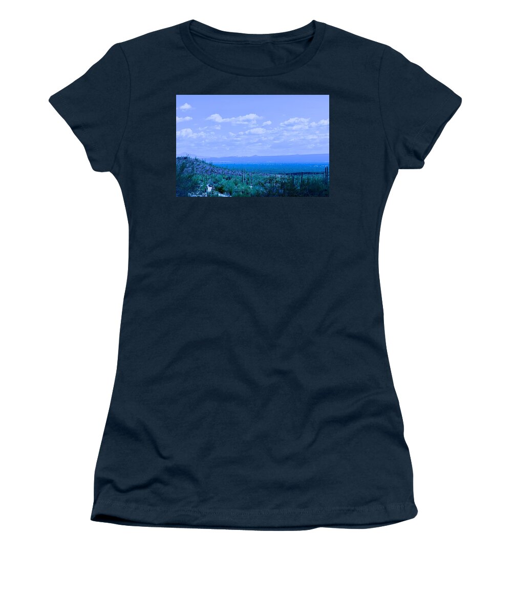 Blue Women's T-Shirt featuring the photograph Not So True Blue by Melisa Elliott