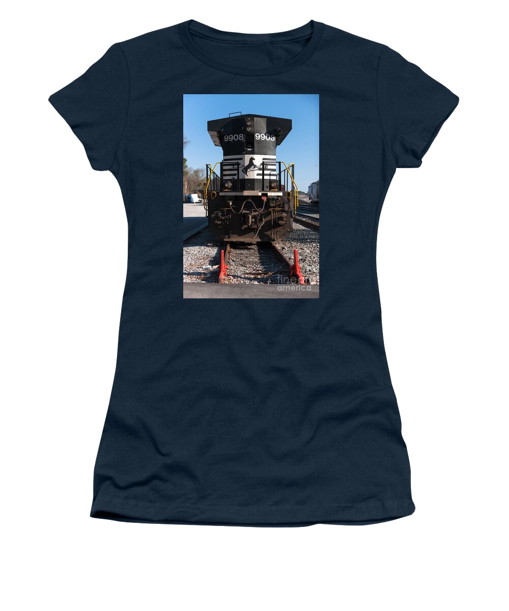 Train Women's T-Shirt featuring the photograph NS Engine 9908 by Dale Powell