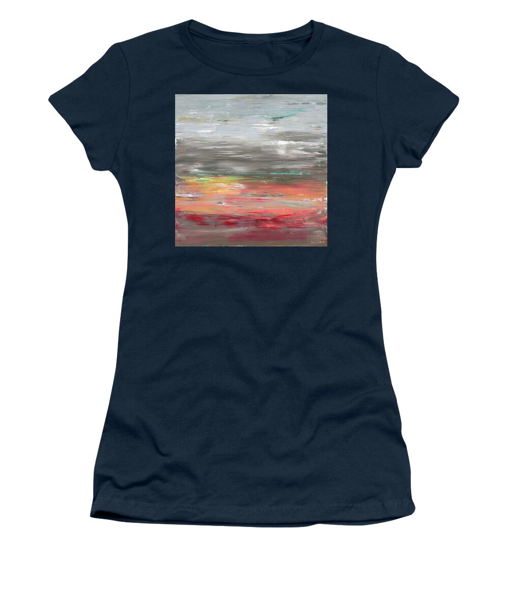 Abstract Women's T-Shirt featuring the painting Occationally Unafraid by Ovidiu Ervin Gruia