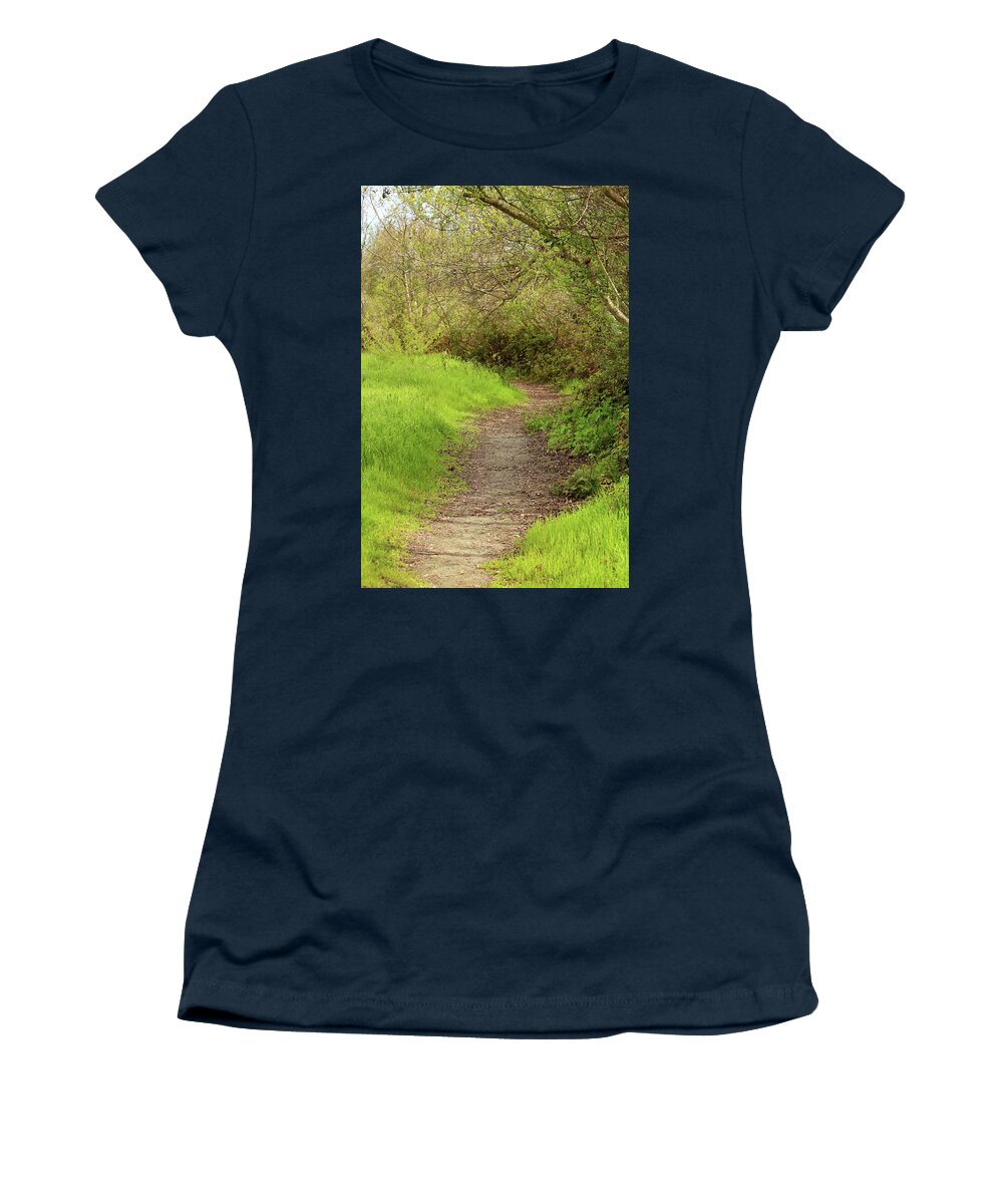 Oceano Women's T-Shirt featuring the photograph Oceano Lagoon Trail by Art Block Collections