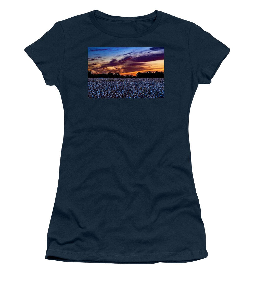 October Cotton Prints October Cotton Matted Prints Women's T-Shirt featuring the photograph October Cotton by John Harding