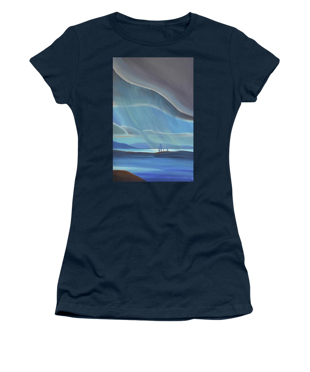 Group Of Seven Women's T-Shirt featuring the painting Ode to the North II - RH Panel by Barbel Smith