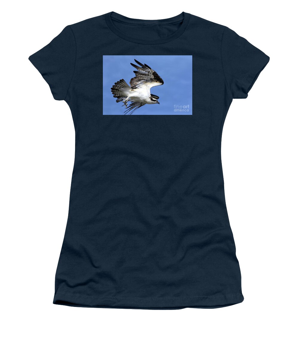 Osprey Women's T-Shirt featuring the photograph Off I Go by Deborah Benoit