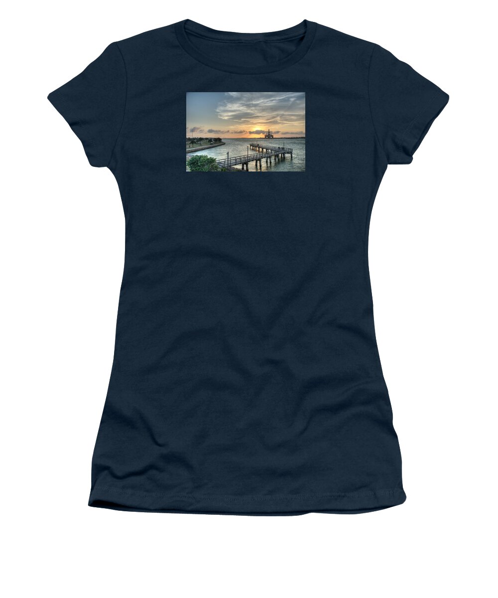 Oil Women's T-Shirt featuring the photograph Oil Rig in Gulf by Brian Kinney