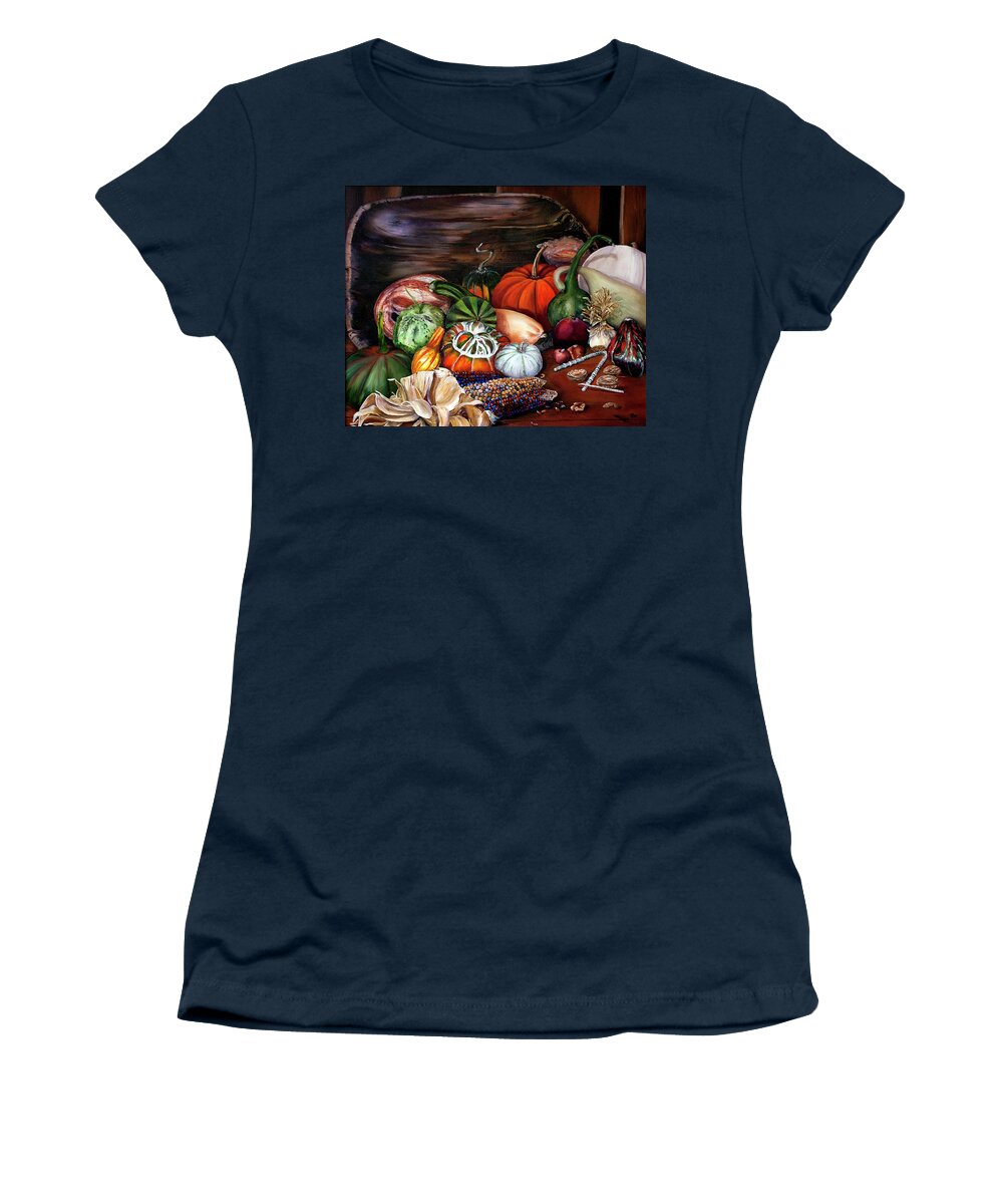 Still Life Women's T-Shirt featuring the painting Old Bowl Cornucopia by Terry R MacDonald