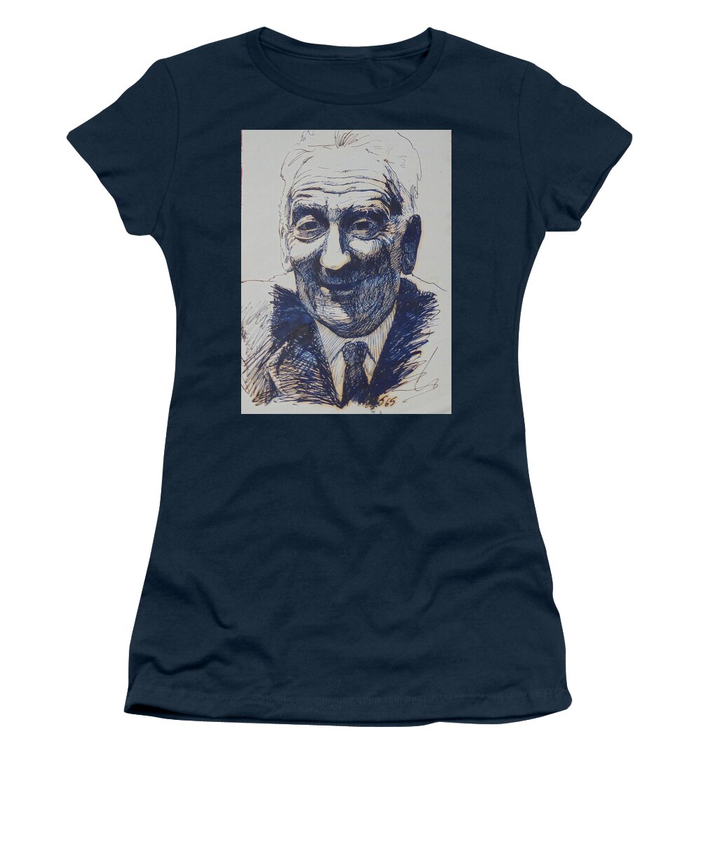 Drawing Women's T-Shirt featuring the drawing Old Fred. by Mike Jeffries