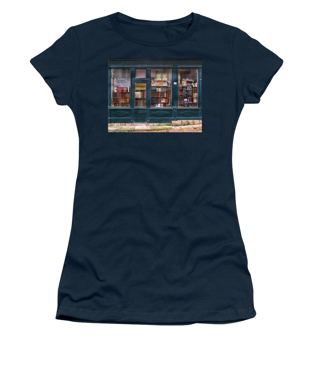 Book Women's T-Shirt featuring the photograph Old French Bookshop by Dave Mills