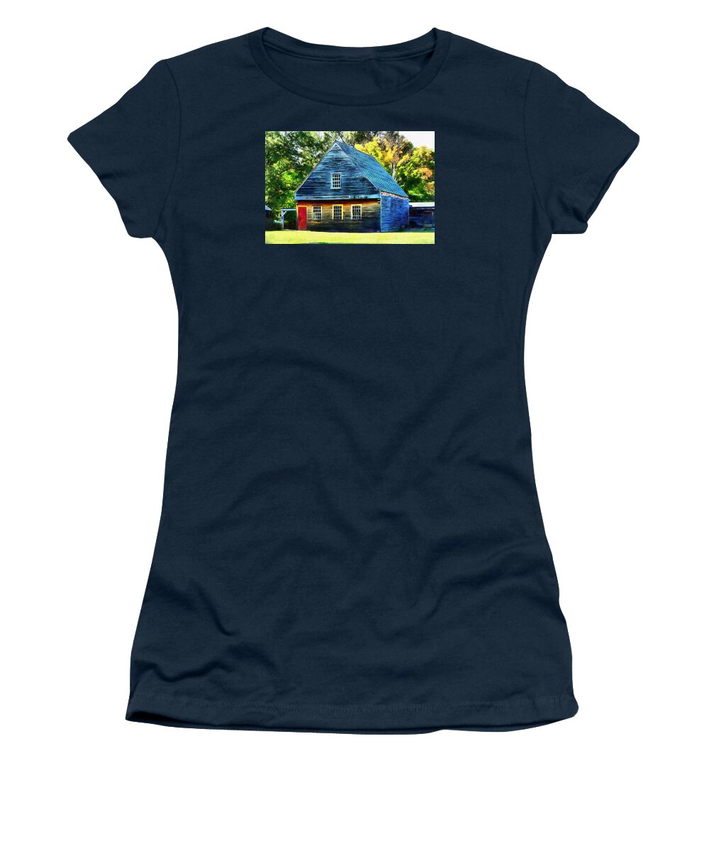 Iron Mill Women's T-Shirt featuring the digital art Old Historical home from early 1600s by Lilia S