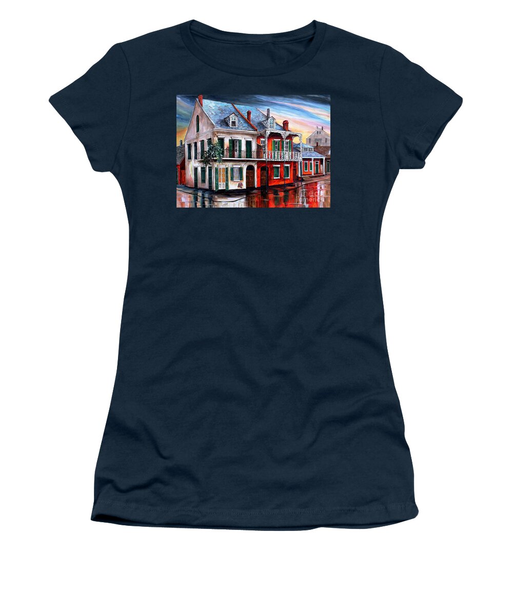 New Orleans Women's T-Shirt featuring the painting Old House on Royal Street by Diane Millsap