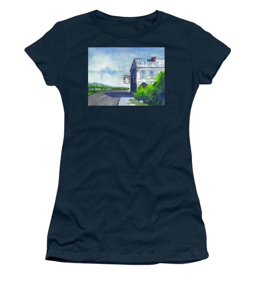 Pelican Inn Women's T-Shirt featuring the painting Old Pelican Inn by Frank Bright