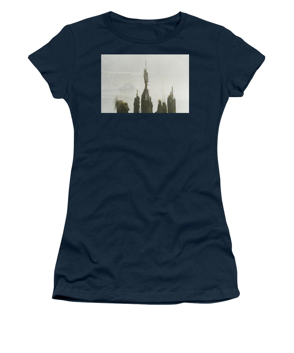 Astoria Women's T-Shirt featuring the photograph Old Pilings Dissolve by Robert Potts
