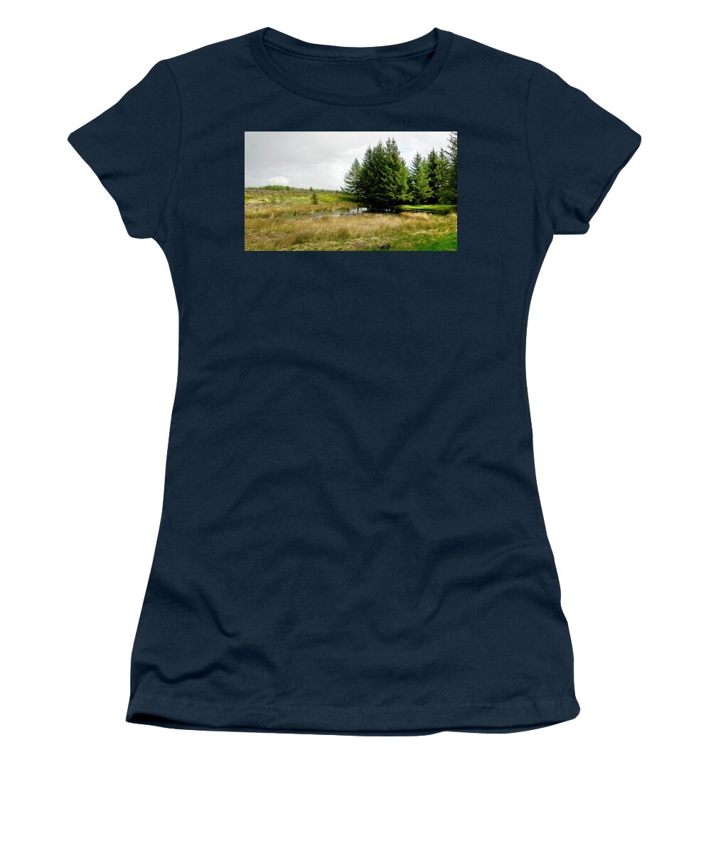 Woods Women's T-Shirt featuring the photograph On the Woodland edge by Elena Perelman