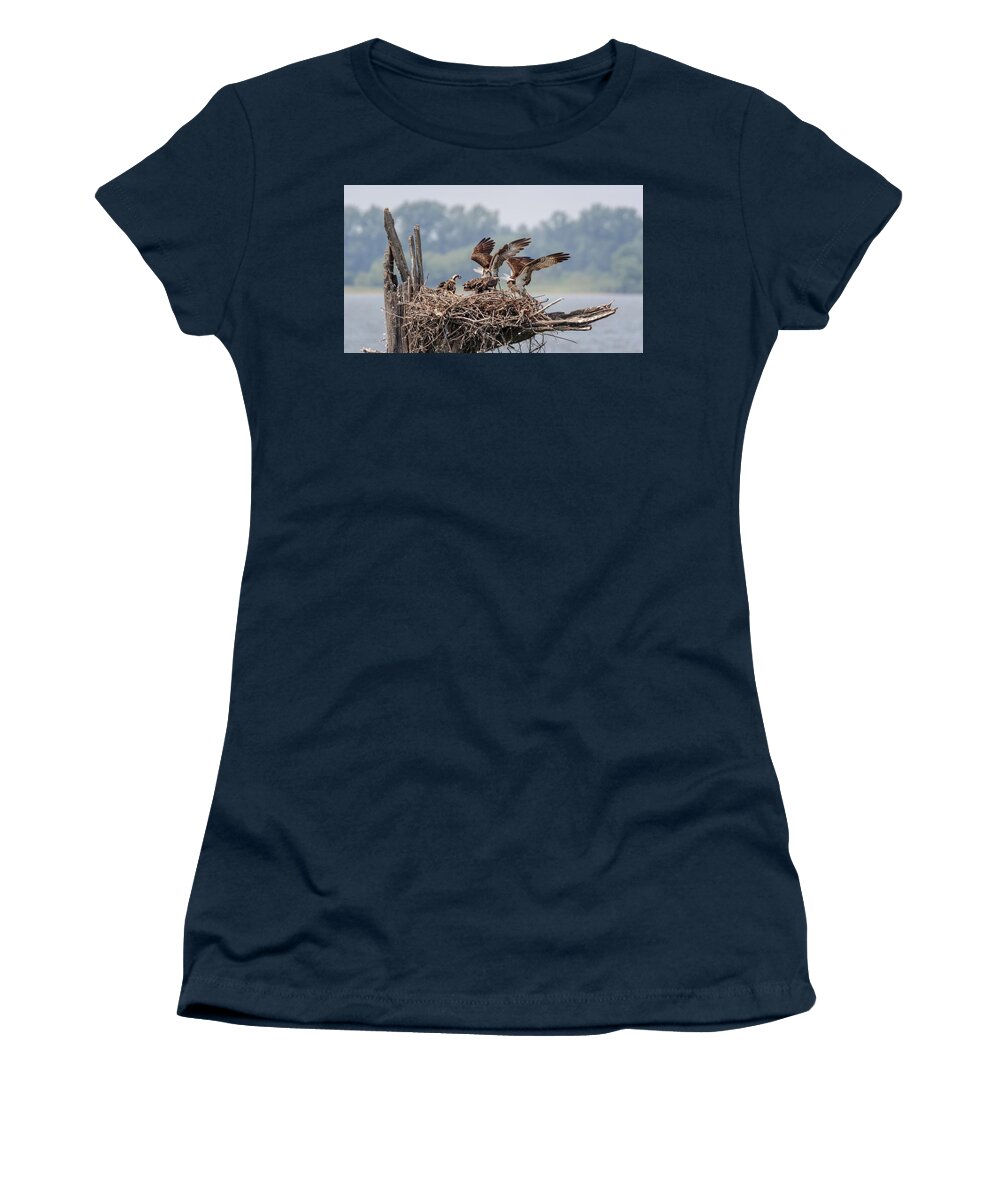 Osprey Women's T-Shirt featuring the photograph Osprey Flying Class by Susan Rissi Tregoning
