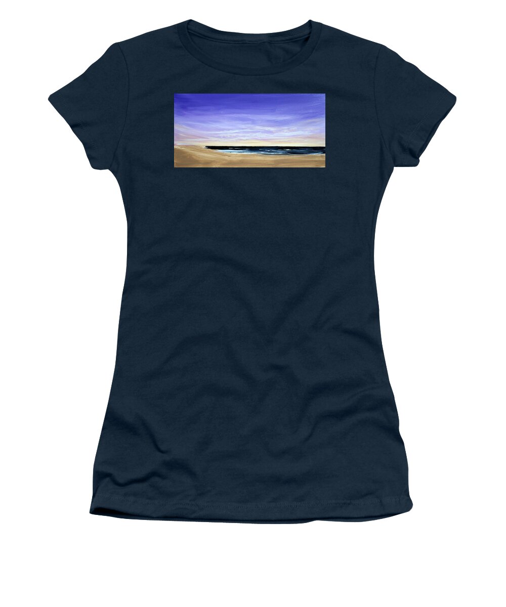 Outer Banks Women's T-Shirt featuring the painting Outer Banks Beach by Katy Hawk