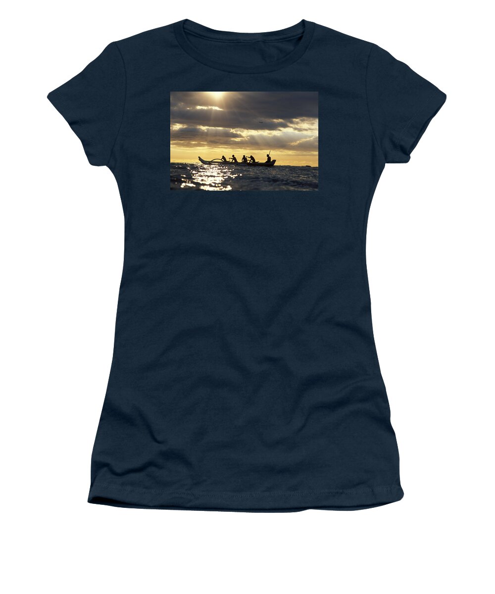 Beam Women's T-Shirt featuring the photograph Outrigger Canoe by Vince Cavataio - Printscapes