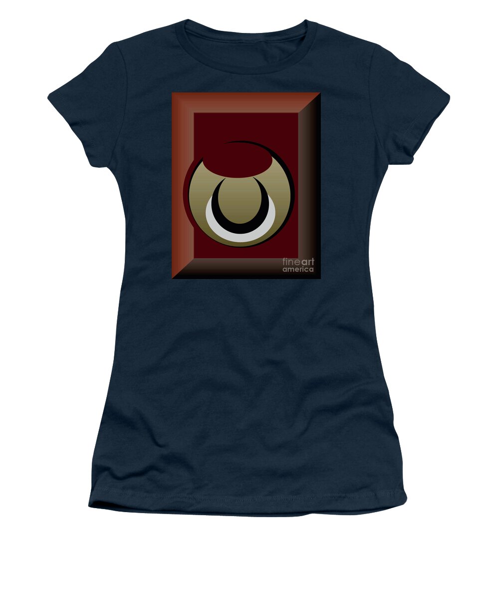 Abstract. Contemporary Women's T-Shirt featuring the digital art Outside The Box by John Krakora