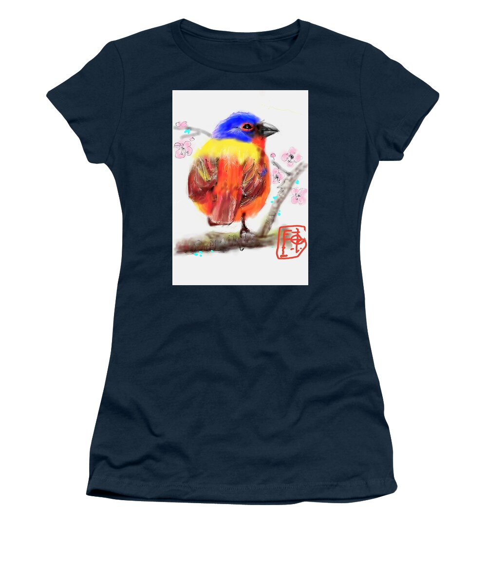 Bird. Flowers Women's T-Shirt featuring the digital art Palette Of Color by Debbi Saccomanno Chan