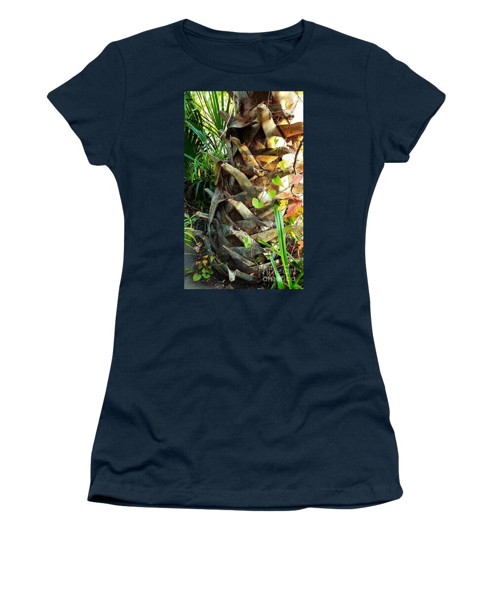 Palmetto Tree Women's T-Shirt featuring the photograph Palmetto Trunk by Amy Regenbogen