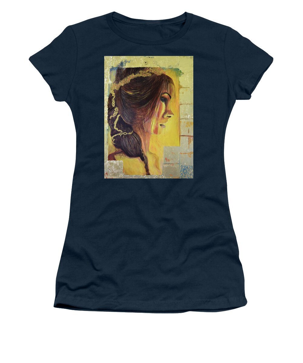 Portraits Women's T-Shirt featuring the painting Pandora by Toni Willey