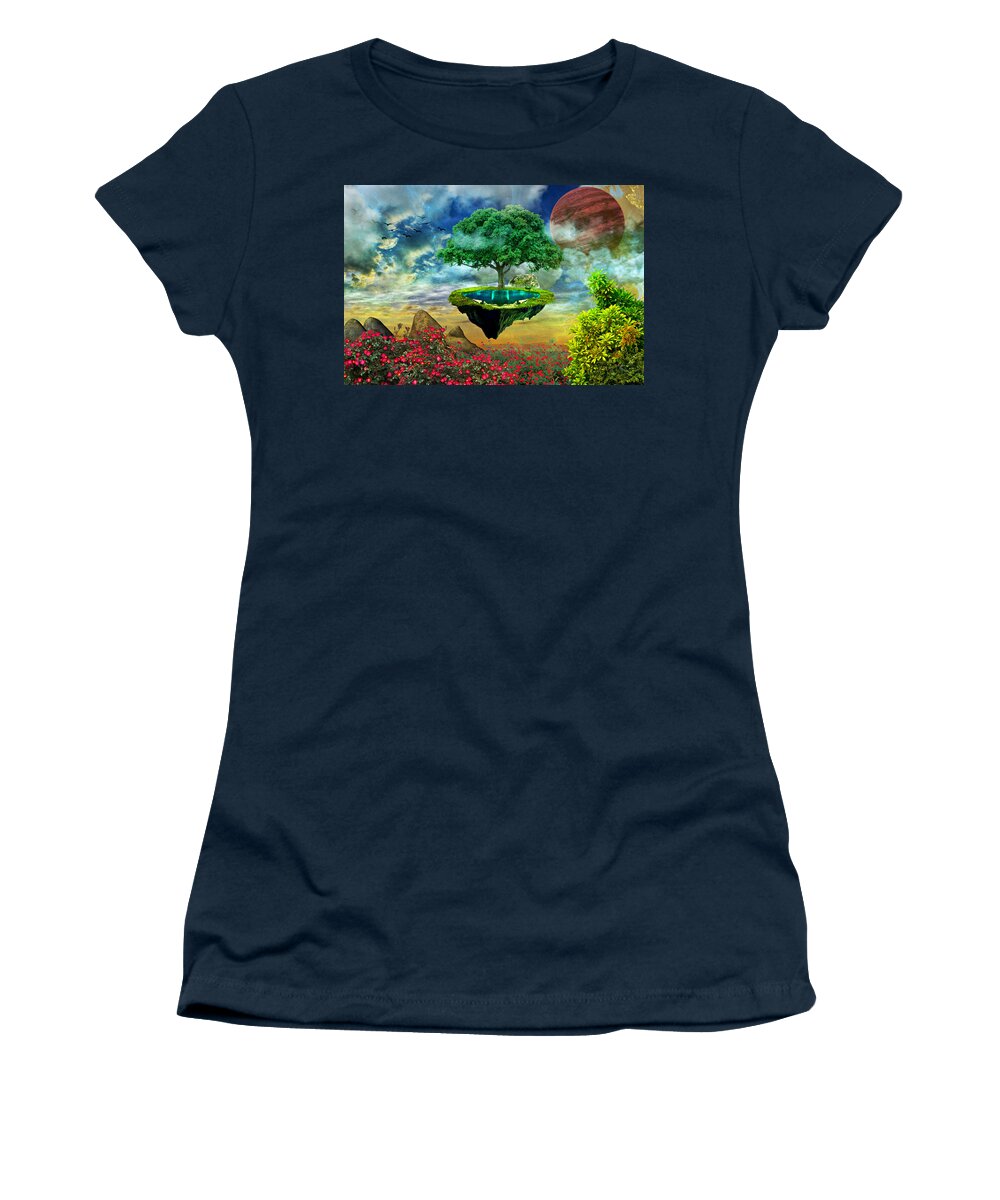 Paradise Women's T-Shirt featuring the digital art Paradise Island by Ally White