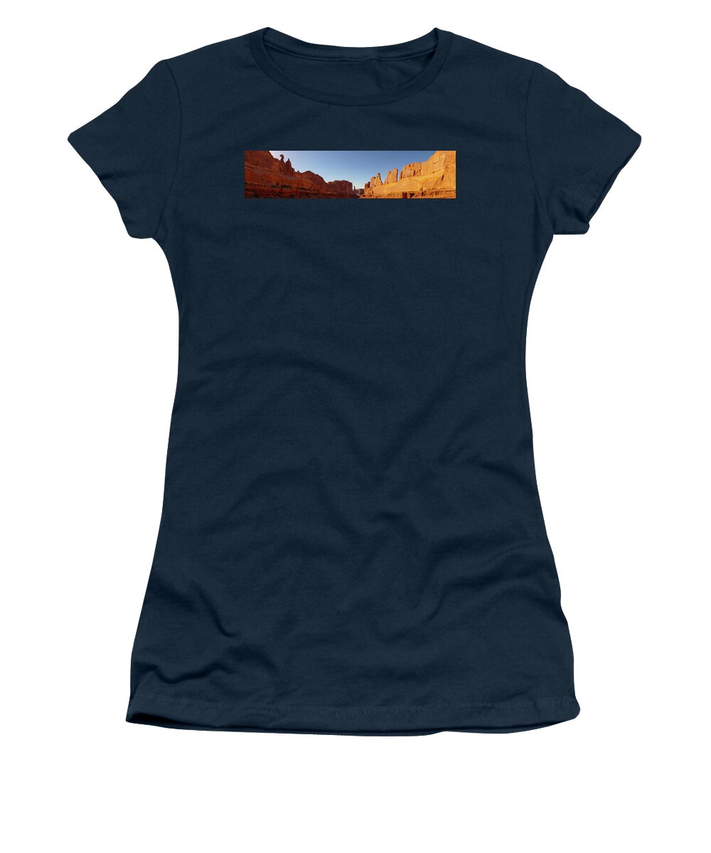 Utah Women's T-Shirt featuring the photograph Park Avenue Arches National Park Utah Panorama by Lawrence S Richardson Jr