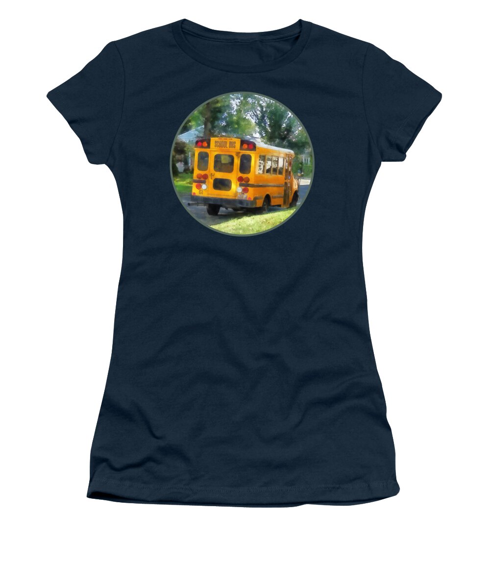 Bus Women's T-Shirt featuring the photograph Parked School Bus by Susan Savad