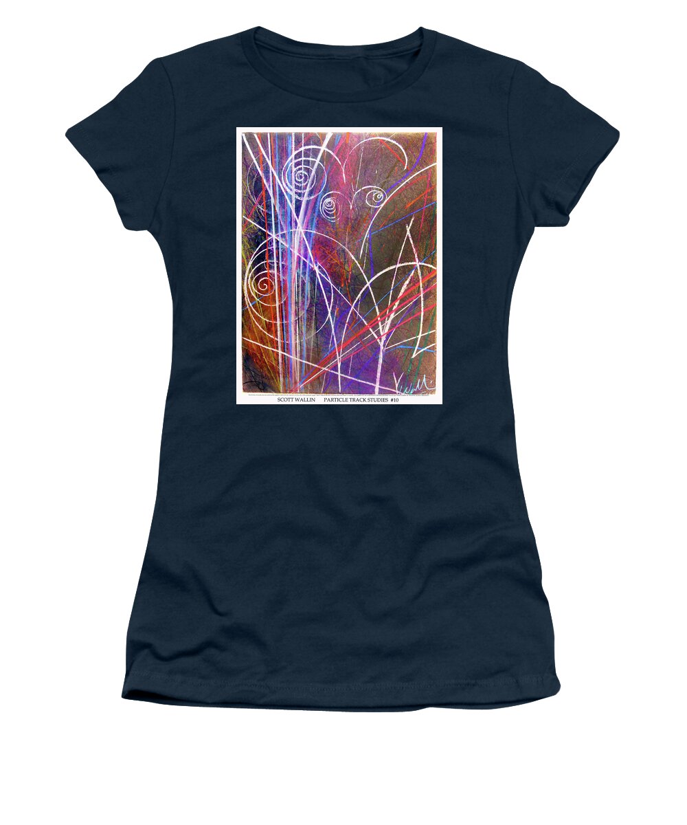 A Bright Women's T-Shirt featuring the painting Particle Track Study Ten by Scott Wallin
