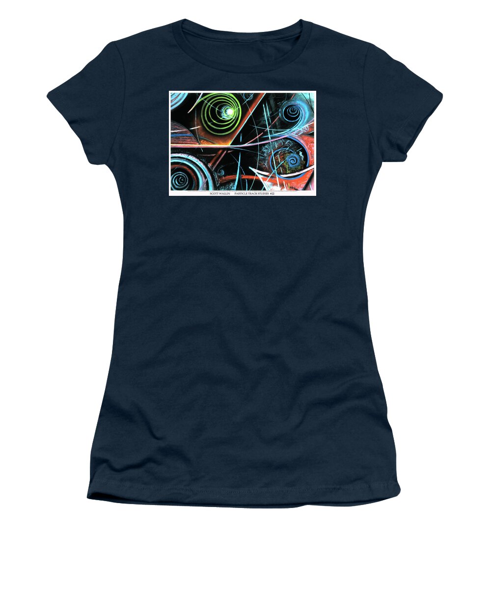 A Bright Women's T-Shirt featuring the painting Particle Track Study Twenty-two by Scott Wallin