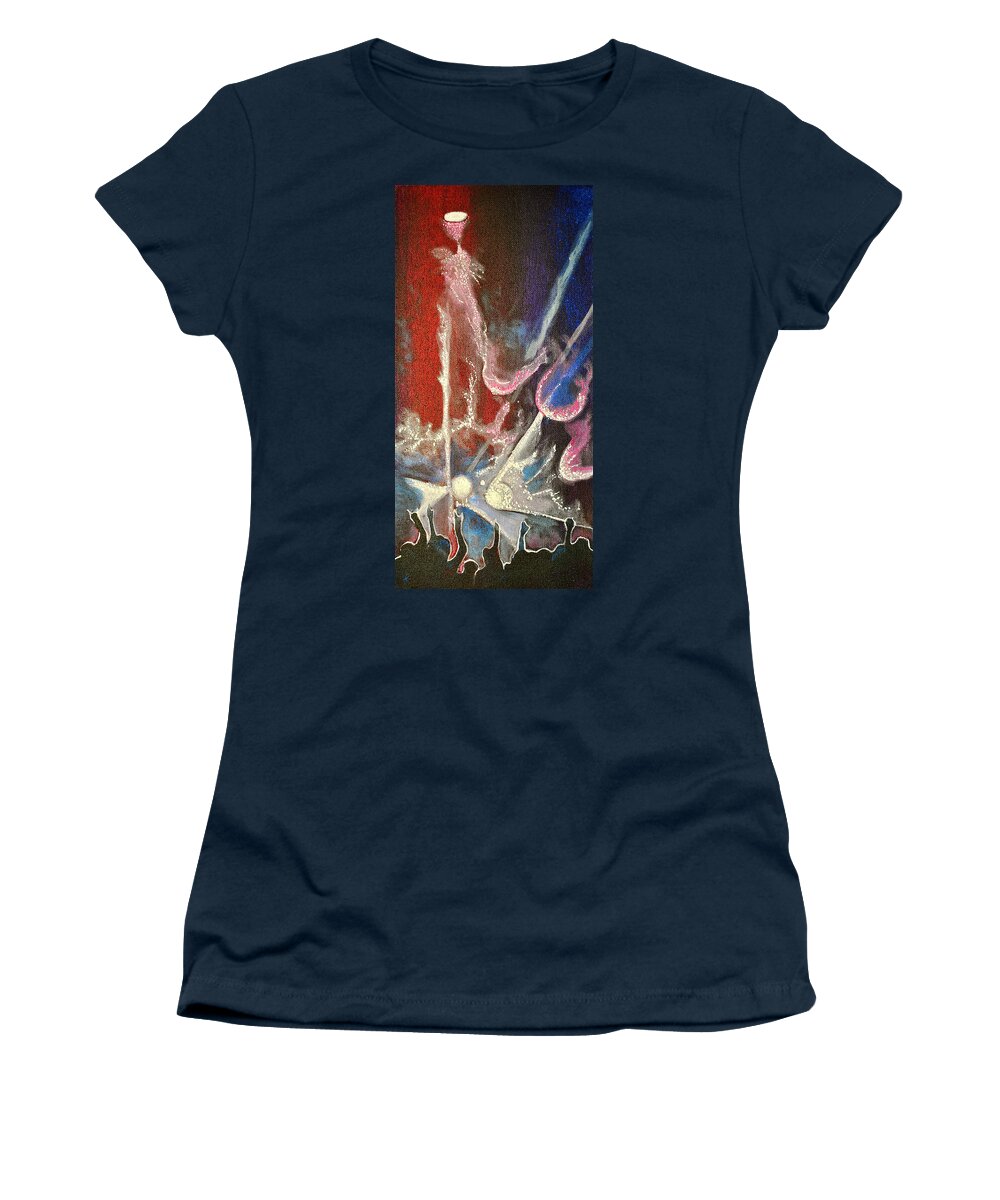 Night Lights Women's T-Shirt featuring the painting Party Night by Patricia Arroyo