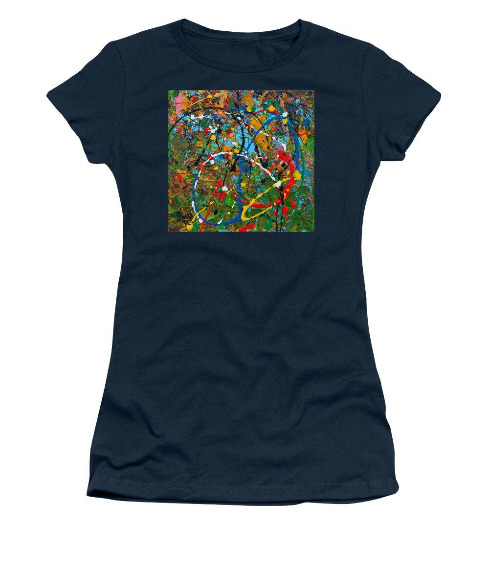 Modern Women's T-Shirt featuring the painting Passionate Moments by Donna Blackhall