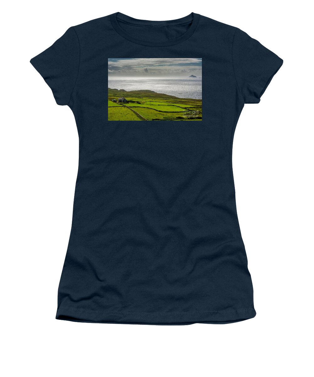 Ireland Women's T-Shirt featuring the photograph Pastures at the Coast of Ireland by Andreas Berthold