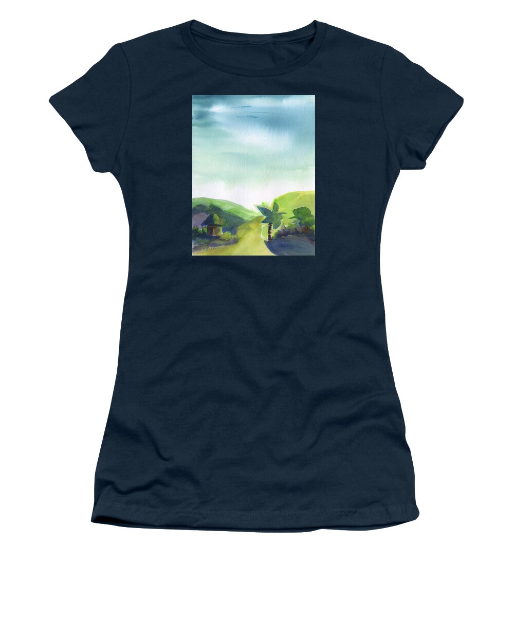 Path Through Paradise Women's T-Shirt featuring the painting Island Living by Frank Bright