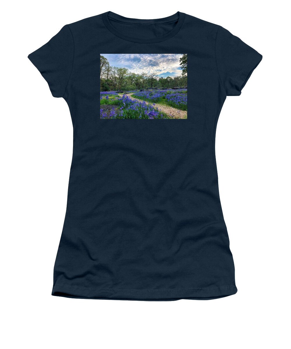 Path Women's T-Shirt featuring the photograph Pathway Through The Flowers by Brian Eberly