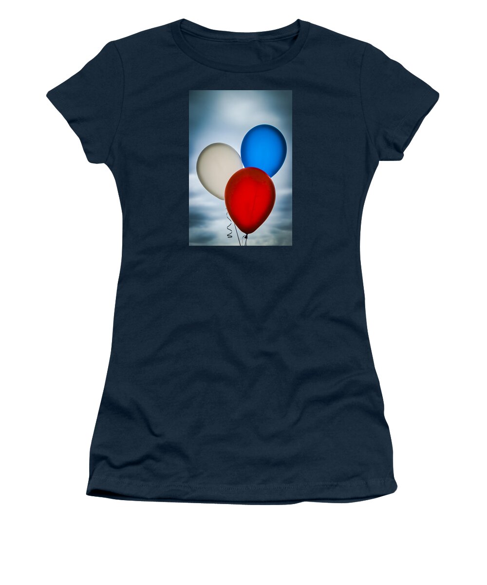 Balloons Women's T-Shirt featuring the photograph Patriotic Balloons by Carolyn Marshall