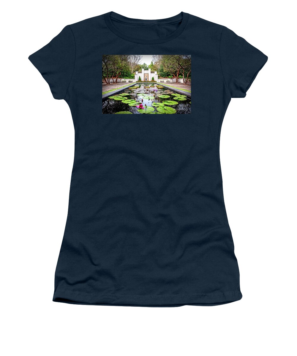 Botanical Women's T-Shirt featuring the photograph Peaceful Waterlily Pond by Tracy Brock