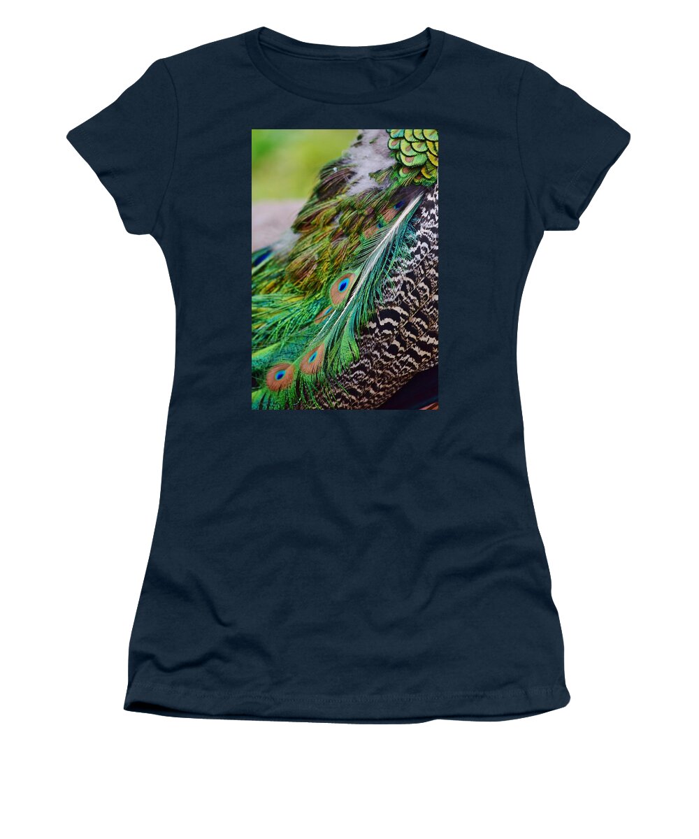 Peacock Women's T-Shirt featuring the photograph Peacock by Nicole Lloyd