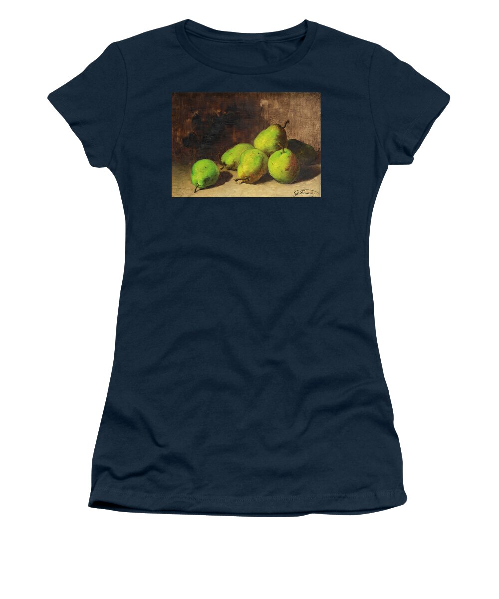 Guillaume Romain Fouace Women's T-Shirt featuring the painting Pears by Guillaume Romain Fouace