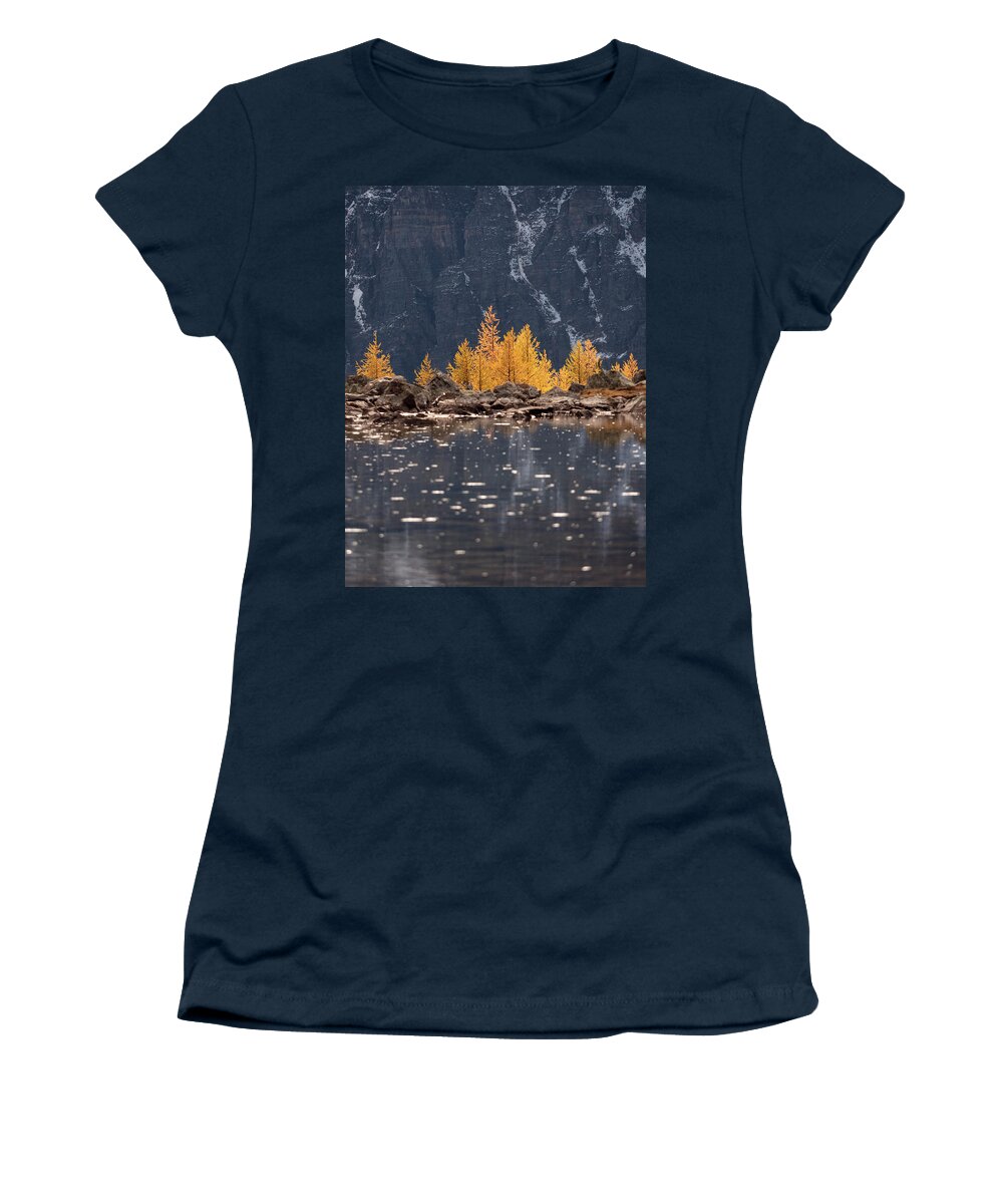Larch Valley Women's T-Shirt featuring the photograph Peek A Boo by Emily Dickey