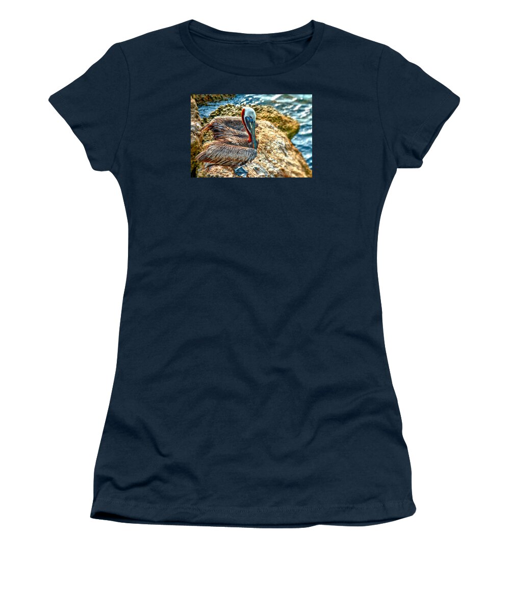 Carol R Montoya Women's T-Shirt featuring the photograph Pelican II by Carol Montoya