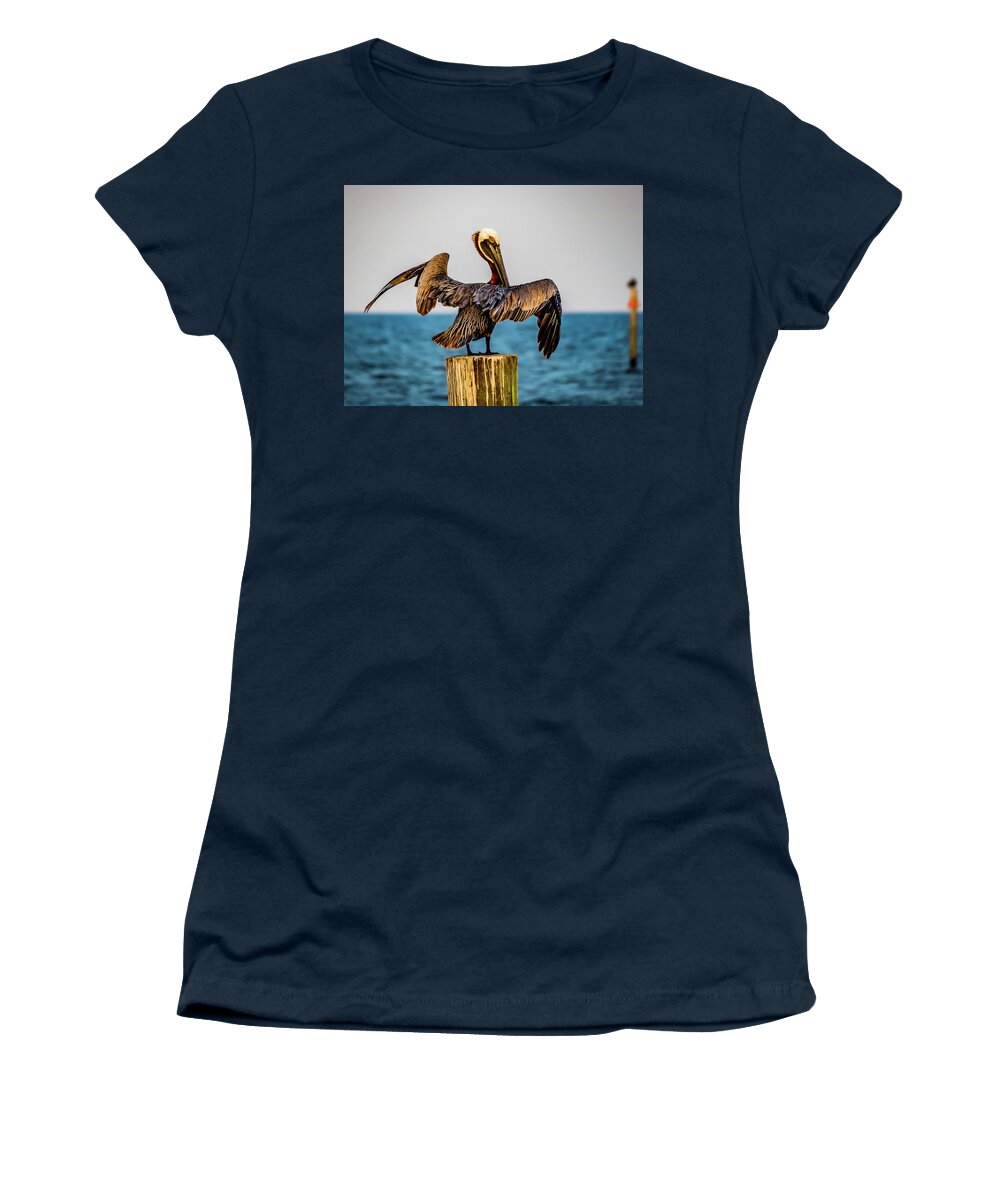 Pelican Women's T-Shirt featuring the photograph Pelican Stand Off by JASawyer Imaging