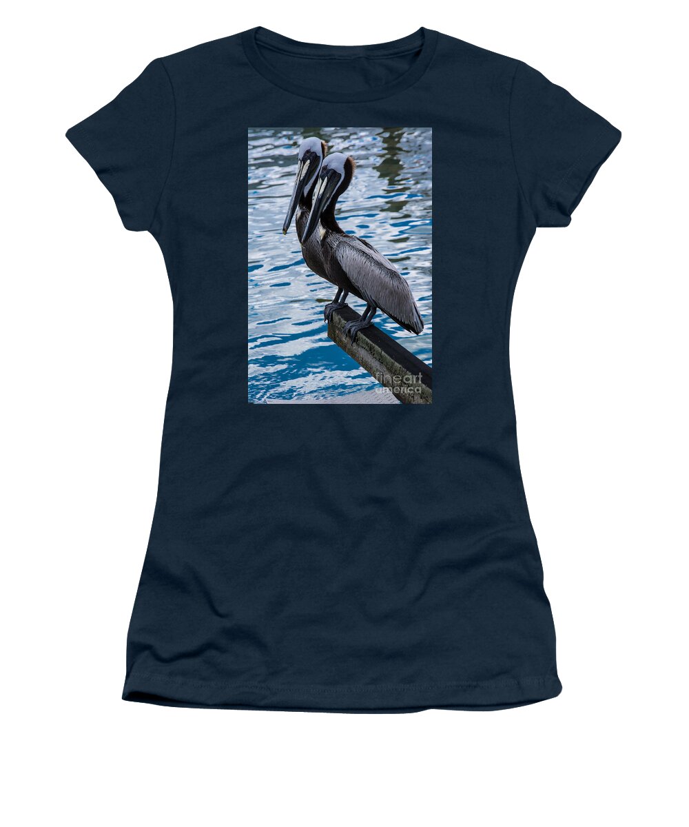 Pelicans Women's T-Shirt featuring the photograph Pelicans by John Greco