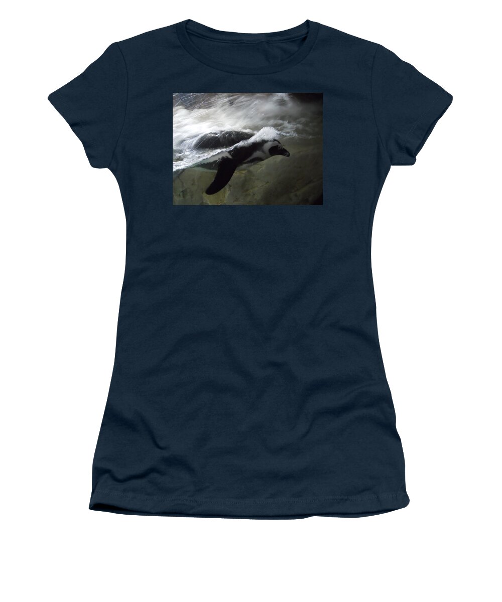 Penguin Women's T-Shirt featuring the photograph Swimming Penguin by Maggy Marsh
