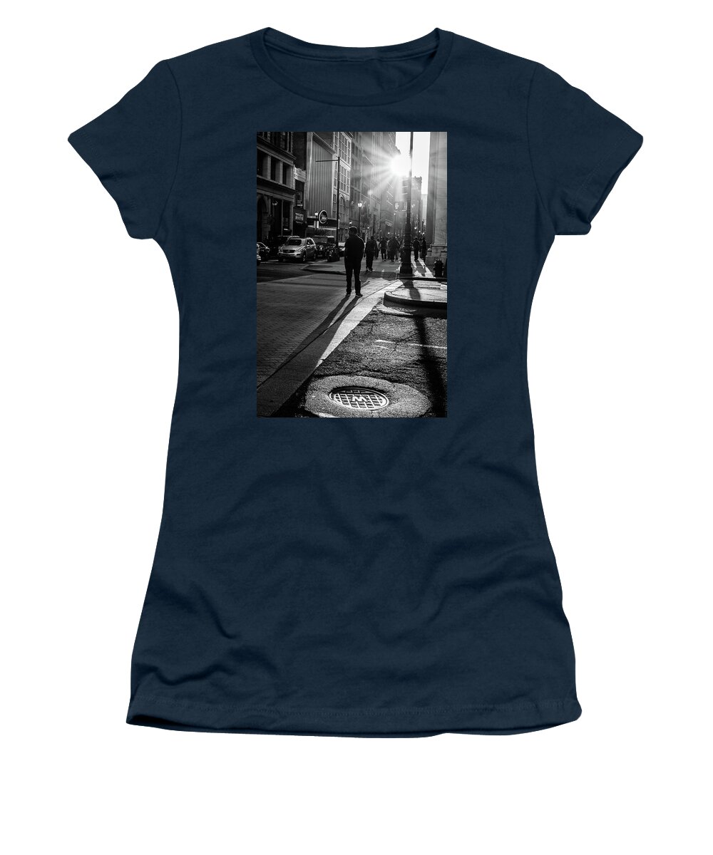 Broad Street Women's T-Shirt featuring the photograph Philadelphia Street Photography - 0943 by David Sutton