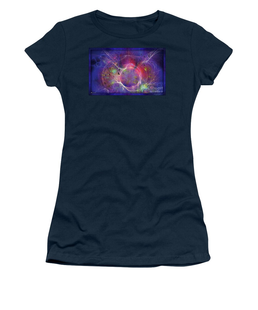 Photon Rings Women's T-Shirt featuring the digital art Photon-rings by Leonard Rubins