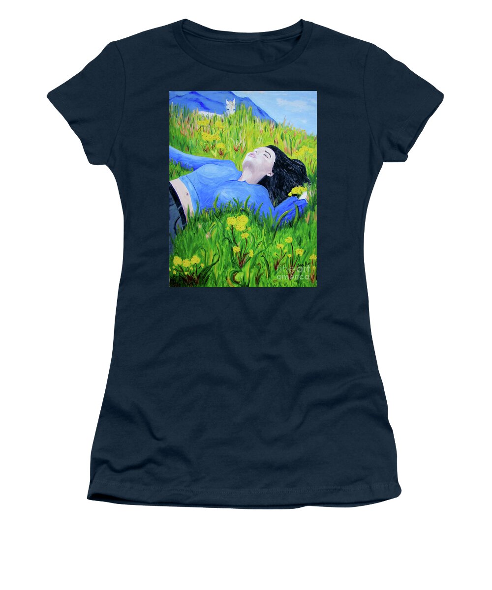 Landscape Women's T-Shirt featuring the painting Pia by Lisa Rose Musselwhite