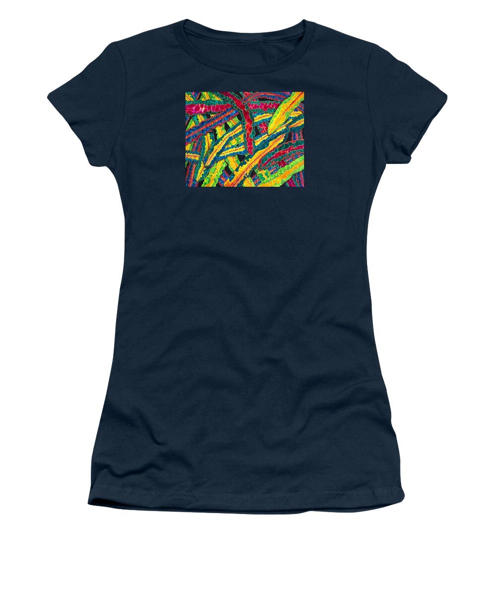Silk Art Women's T-Shirt featuring the painting Picasso Paintbrush Croton by Daniel Jean-Baptiste