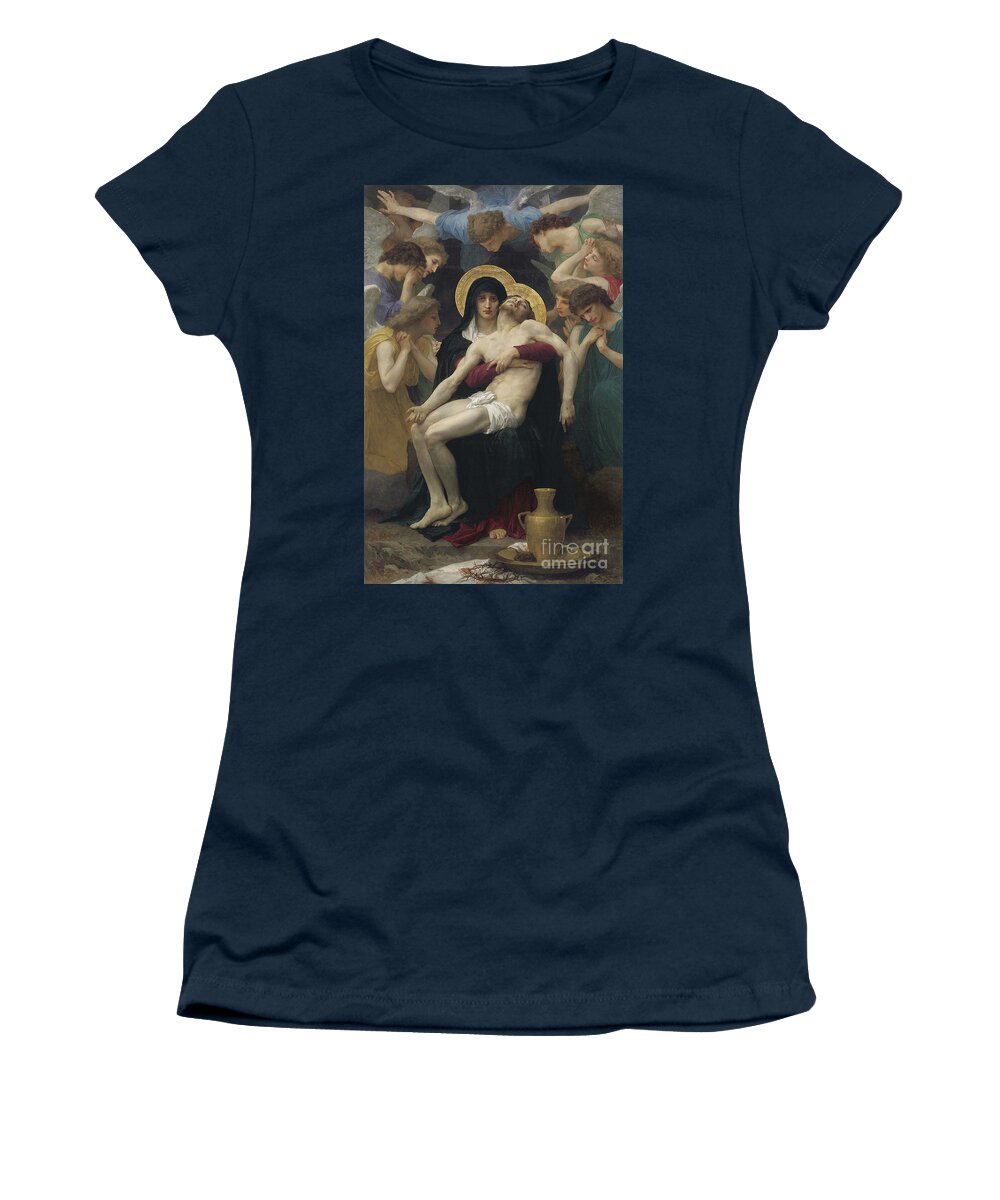 Pieta Women's T-Shirt featuring the painting Pieta by William Adolphe Bouguereau